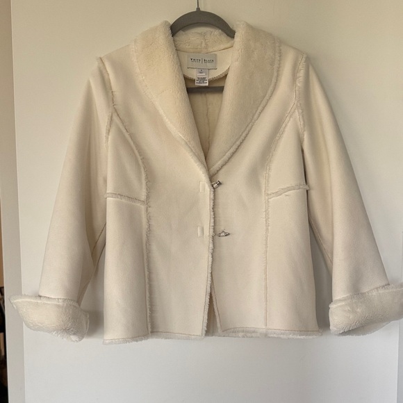 White House Black Market Jackets & Blazers - White House Black Market Off-White Faux Shearling Jacket